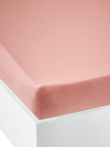 VERTBAUDET Spannbettlaken, einfarbig, für Kinder, Öko-Tex®, Korallenrot, 90 x 190 cm