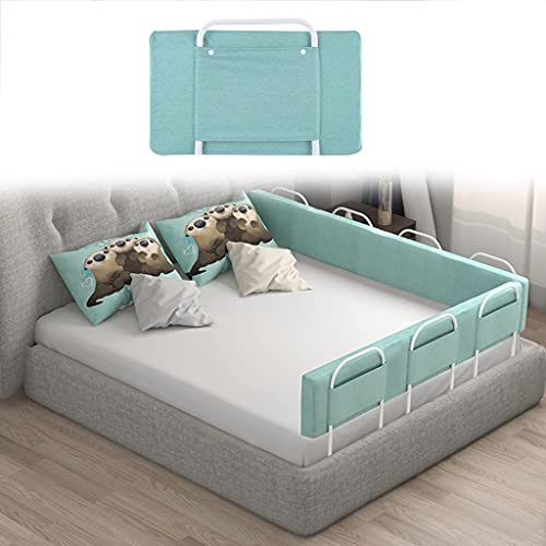 Bettgitter für Kinder, Rausfallschutz Bett Bettgitter Bettschutzgitter, passend für Kinderbetten, Elternbetten und Alle Matratzen Massivholzbetten(eine Seite) ( Color : Green , Size : 150cm(50cmx3) )