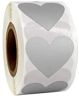 TIECHUI 300 Stück Rubbel Etiketten Herz Rubbelkarten Rubbelsticker Hochzeit Überraschung Folie Rubbelaufkleber Rubbellos Scratch Off Label Card für Einklebebuchbuch, Postkarte oder Hochzeit, Silber