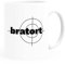 MoonWorks® Kaffee-Tasse Bratort Bürotasse lustige Kaffeebecher für Krimifans weiß Keramik-Tasse