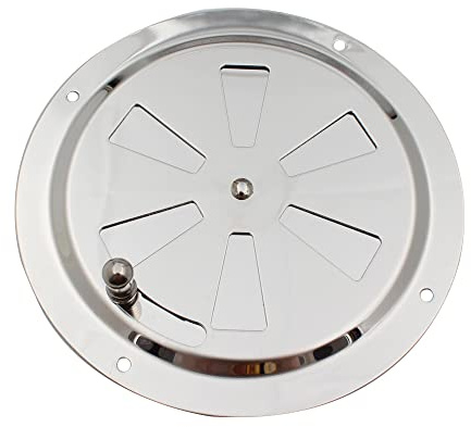 Shiwaki Cubierta de Rejilla de ventilación Redonda de 5 Pulgadas, Cubierta de ventilación de persiana en Acero Inoxidable, se Puede Cambiar para Accesorios de vehículos y Barcos