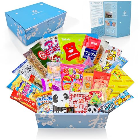Sakura Box Japanese Vegetarian Snacks & Candy 30 Piece Dagashi Set Halal Friendly Food