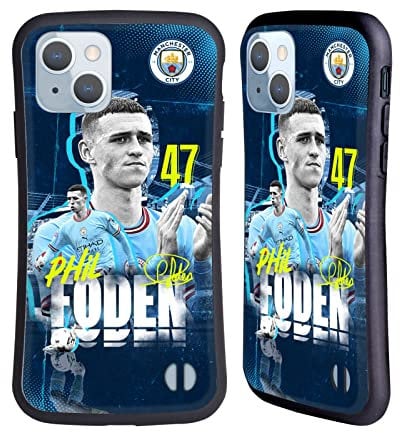 Head Case Designs Officially Licensed Manchester City Man City FC Phil Foden 2022/23 First Team Hybrid Case Compatible With Apple iPhone 14