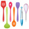 Homikit Küchenhelfer Set, 7-Teiliges Silikon Küchenutensilien Kochutensilien Set, Hitzebeständiger Antihaft Kochbesteck Kochgeschirr Set, Gesund/Spülmaschinenfest, Bunt