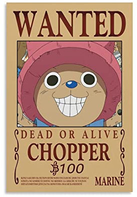 NANXIANG Anime One Piece Wanted Chopper Leinwandbild Poster Wandkunst Dekorative Bild Drucke Moderne Dekoration 40 x 60 cm