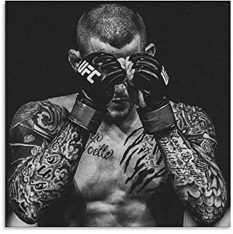 XINGSHANG Dustin Poirier-Poster, berühmte Boxer-Kunst, schwarz-weiß, Foto-Kunst, Malerei, Leinwand, Poster, Zuhause, moderne Dekoration, Poster, 50 x 50 cm
