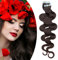 SEGO Echthaar Extensions Tape Klebeband Haarverlängerung Invisible Seamless Skin Weft Menschenhaarverlängerung 50GR/20PCS 20(50cm)-20 PCS-Gewellt Dunkelbraun#2-1