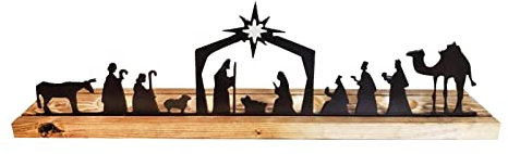 Dickly Weihnachtskrippe Aus Metall, Freistehend, Zum Basteln für TV Regal, Garten, Büro