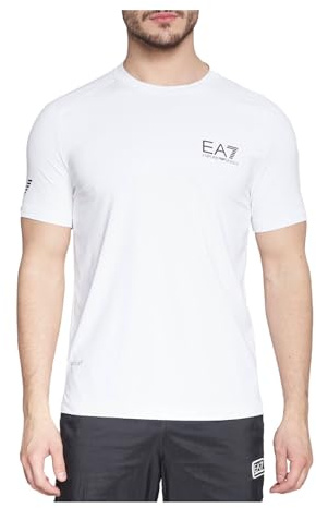 EA7 Herren Ventus 7 T-Shirt Mit Brustlogo, White, XL