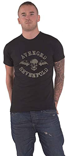Avenged Sevenfold T Shirt Classic Deathbat Hi-Build Nue offiziell Unisex Schwarz L