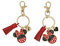 Disney Ensemble de Porte-clés Minnie Mouse Rouge, Noir et doré, Noir, Blanc et Rouge, Taille Unique