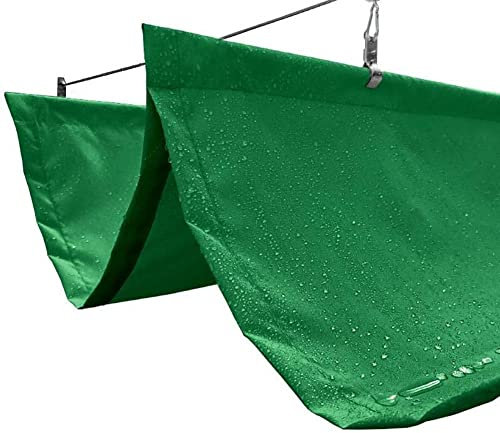 Wasserdichtes, Aufrollbares Sonnensegel Für Den Außenbereich, Schiebedraht-Wellen-Sonnensegel Mit Kabelbeschlägen Für Pergola Markise Deck Patio Hinterhof (Farbe : Grün, Größe : 1.5x7m)