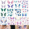 LEMONSTONE 12 Stück Schmetterling Tattoo, Tattoo Schmetterling, Temporary Tattoos, Engelsflügel Tattoo, Wasserdichte Schmetterling Aufkleber Tattoos für Geburtstagsfeier Karneval