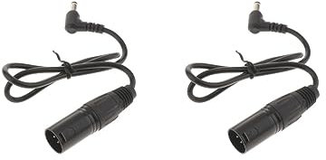 2 x rechtwinklige DC-Stromkabel 5,5 mm x 2,1 mm Stecker auf 4-poligen XLR-Stecker