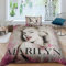 GIOSBR Marilyn Monroe Bettwäschegarnitur Bettbezug Set 3D Gedruckter Actress Mädchen Junge Kinder Bettwäsche Reissverschluss Weich Microfaser Und Kissenbezüge 2 Teilig Single（135x200cm）