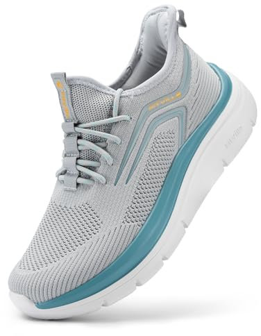 FitVille Scarpe da Corsa con Piedi Larghi Uomo Sneakers Extra Large Scarpe Ginnastica Leggero per Correre Jogging Grafite con Bordo Verde Acqua 46.5 EU Larga
