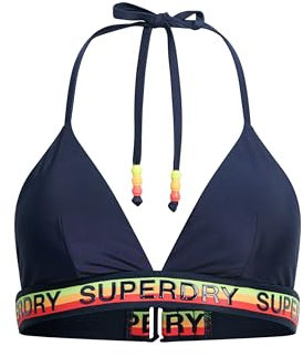 Superdry Damen Triangel-Bikinioberteil mit Logo Kräftiges Marineblau 42