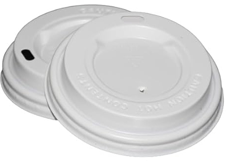 Inoverse Deckel für Kaffeebecher Weiß 1000 Stück, Plastikdeckel | Ø 80 mm Deckel für Pappbecher, Kaffeedeckel, für Kaffee und Tee, für Kiosk, Büro, Café, Gastronomie und Veranstaltungen
