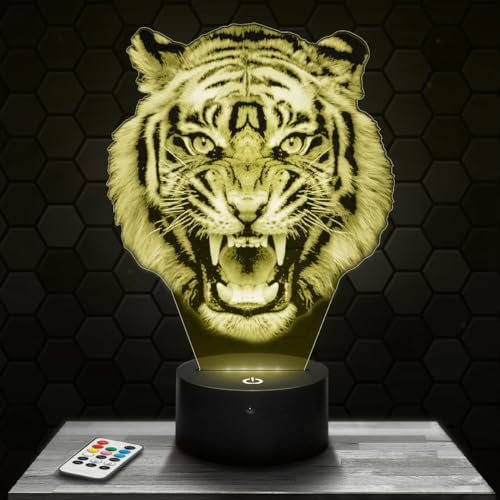 Nachttischlampe Tiger deko Tier Wildnis Afrika Katzen. Geschenkidee Mann Frau objekt Tiger Nachtlicht Erwachsene deko Zimmer. Weihnachten