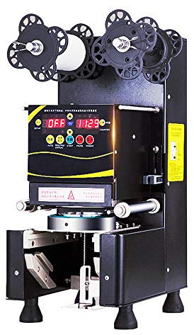 Milk Tea Cup Sealing Machine,360W Automatic Cup Sealing Machine,ElectricPaper Cup Sealer Bubble Tea Cup Sealer,Commercial Bubble Tea Cup Sealer for 70/75/88/89/90/95mm Diameter Cup,400-500 Cups/H,CE