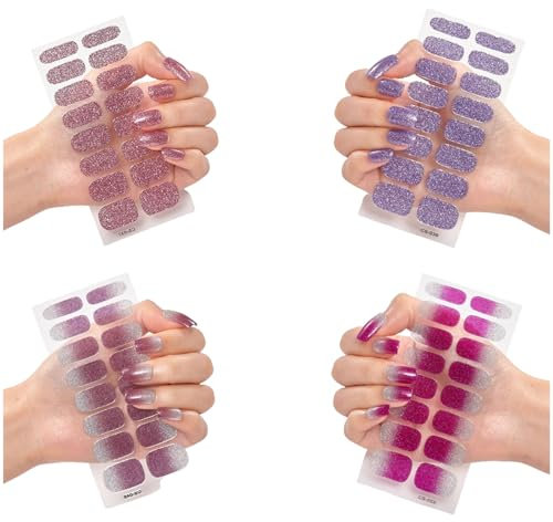 Quinnas Nails - Quinnas Gel Nail Stickers, Quinnas Gel Nails, Vorist Gel Nail Strips, Galorase Semi Cured Gel Nail Strips, Vorist Manicure Gel Stickers, No Baking Lamp, No Sealing Required (H)