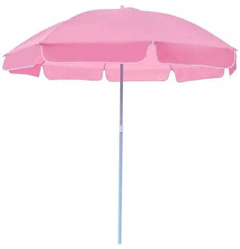 Strandschirm Ø 240 cm/260 cm, Leichter Tragbarer Sonnenschirm, Rund Sonnenschutzschirm, für Balkon, Garten, Terrasse, Strand(Size:240cm/8ft)