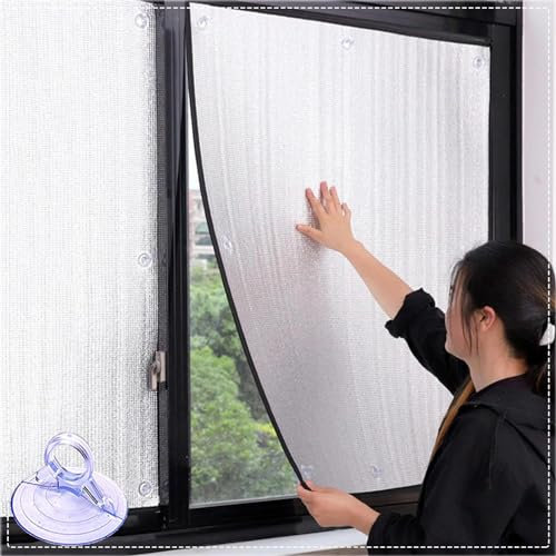 Aluminium-Folie Verdunkelungsfolie Für Fenster,8mm Wärmereflektierende Glasfolie,Anti-Glare Tag Und Nacht Fensterfolie,Glasfenster-Aufkleber,Privatsphäre Wärmedämmung Schild,WxH-55x180cm/22''x71''