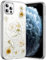 Magnetisch Hülle Blumen für iPhone 11 Pro, Kompatibel mit MagSafe, Durchsichtig Sonnenblume Handyhülle Glitzer Echte Getrocknete Blumen Hülle Transparent Stoßfest Schutzhülle Florale Gänseblümchen
