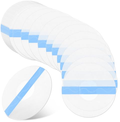 50 Sensor Covers, Breathable Waterproof CGM Glucose Monitor Patches | Freestyle Libre 1 2 compatible, strong adhesive backing, no center glue, transparent blue design, shield, skin safe guard