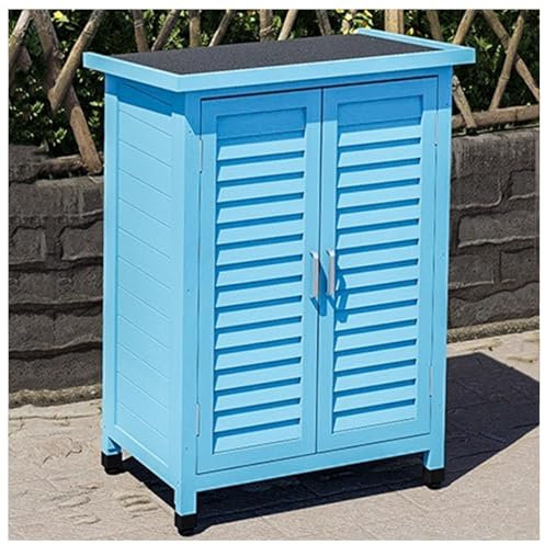 Outdoor Potting Bench Table with Storage Cabinet Wood Workstation for Garden Waterproof Tool Shed for Backyard/Patio/Lawn