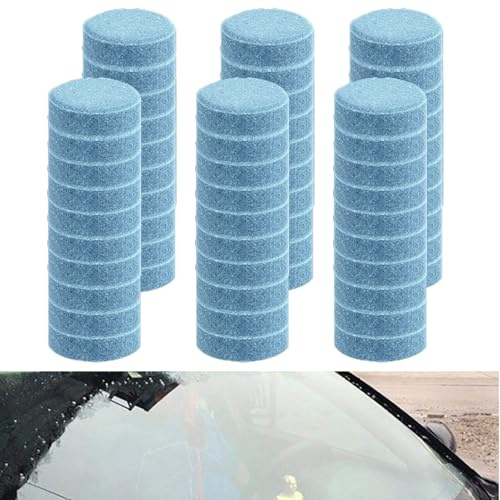 60 Stück Windschutzscheiben Reiniger Tabs, Konzentrierte Auto-Windschutzscheiben-Reinigungstabletten Scheibenreiniger Konzentrat in Tabletten Multifunktionale Glasreiniger Brausetabletten (2, Blue)