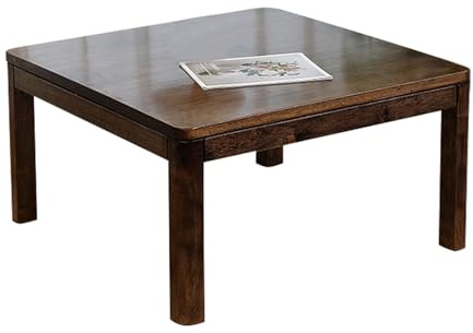 RTREADE Japanischer Kotatsu-Tisch, Warmer Tatami-Tisch mit Heizung, Massivholz, für Zimmer, Schlafzimmer, Wohnzimmer (Coffee Color)