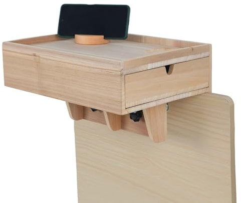 WMLBK Nachttisch zum Einhängen ans Bett,Bettablage zum Einhängen mit Schubladen 37 * 26.5 cm Einhängen Regal Bettregal zum Klemmen mit Stifthalter für Betten,Etagenbetten und Schlafräume