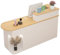 Weißer Empfangstisch mit abschließbaren Schubladen, Bürotisch, platzsparend, Holz, Einzelhandel, 130 x 49,8 x 104,9 cm