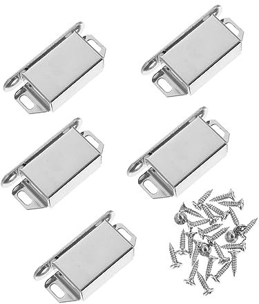 DOITOOL 5pcs Stainless Steel Magnetic Door Catch Cupboard Latches for Kitchen Concealed Magnetic Door Catch