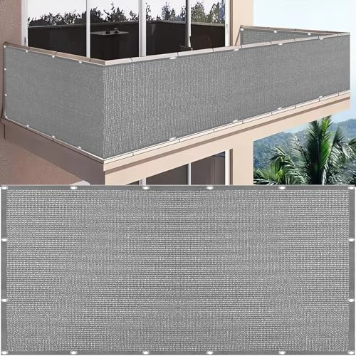 SDLLG Filet Brise-Vue en polyéthylène Haute densité - 1m * 3m - 180 g/m² - Résistant aux intempéries - pour Jardin, Balcon, Terrain de Sport-Gris