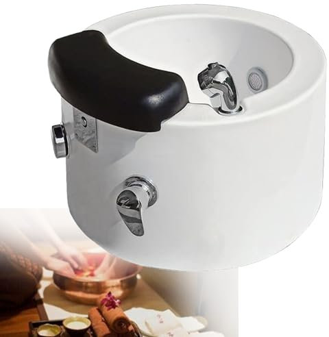 Round Footbath Heated Spa Colorful Lamp Salon Equipment Deep with Massage Bowl Acrylic Pedicure Sink Used in Beauty Salons and Nail Salons