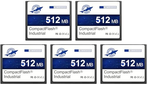 Dogfish Compact Flash Karte 512MB 5PACK Hochleistungsfähige Industrie CF Speicherkarte mit SLC NAND Flash für Industriecomputer, CNC Maschinen, alte Kameras