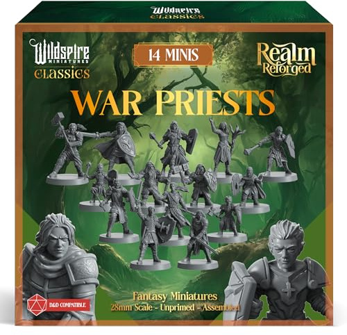 Wildspire Kriegspriester-Klassen-Set – Paladine, Druiden & Kleriker – Charaktere & NPCs für DND | 28 mm D&D-Miniaturen | Pathfinder, Daggerheart, Realm Reforged