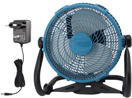Jectse Ventilatore Campeggio Portatile, Ventilatore Cantiere Senza Fili, Alimentato a Batteria, Costruzione Robusta, per Casa, Falegnameria, Campeggio, Viaggio su Strada, Piscina, (Spina europea