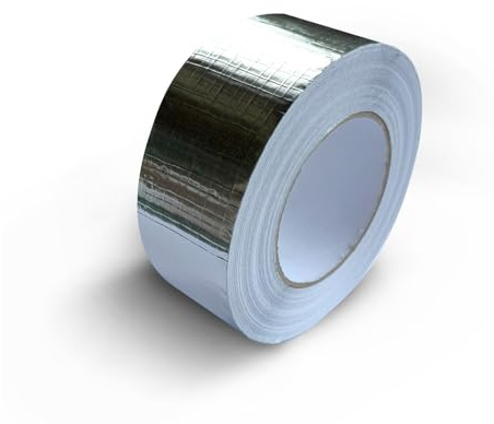 Hausa Aluminiumband - 48mm x 45,7m - zweiseitig verstärktes Aluminium Klebeband für Dampfsperre & Isolierung – hitze- & feuchtigkeitsbeständig – Class 0 schwer entflammbar