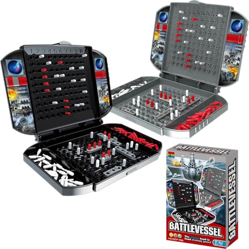 Seeschlacht Spiel, Kleine Battleship Brettspiel,Schiffe Versenken Spiel, Strategie Seeschlacht Brett Spiel für Kinder ab 4 Jahren