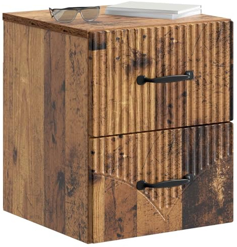 vidaXL Wandmontierter Nachttisch Altholz 34,5 x 33 x 40 cm, Schlafzimmer Aufbewahrungslösungen, rechteckige Moderne Nachttische, Coole Möbel für kuschelige Ecken