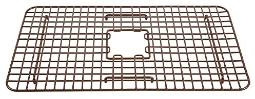 Sinkology SG004 – 27 Johnson lavello della cucina in rame con griglia di fondo resistente rivestito in vinile, marrone antico, marrone antico