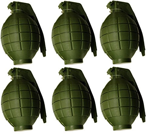 Packung mit 6 Kindern Army Toy Green Handgranaten - mit Blitzlicht & Sound - Roleplay