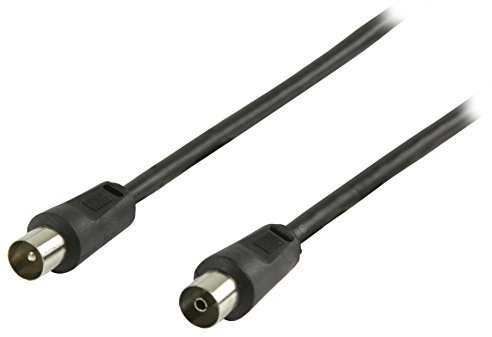 electrosmart 5m Black TV Aerial Extension Cable - Male Coax Plug Straight to Female Coax Socket Straight