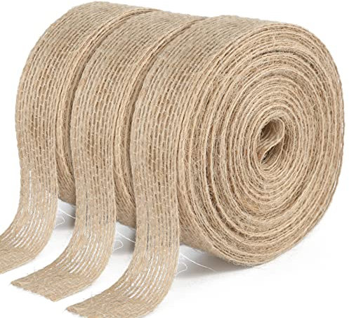 G2PLUS 30M Juteband Burlap Band Vintage 2CM Sackleinen Band Dekoband Deko Juteband für DIY Handwerk Weihnachten Deko Hochzeit Party