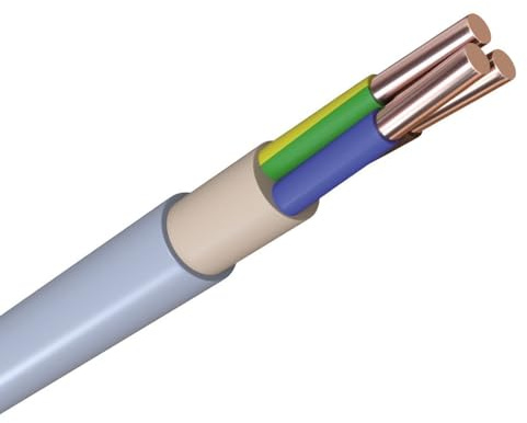 WITTKOWARE NYM-J Mantelleitung (Elektro Installationskabel), Mantelfarbe grau, 3x2,5mm², Kabellänge 50m