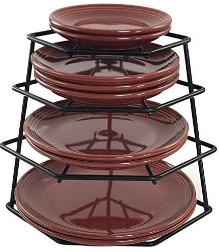 Buckingham 4 Tier Corner Plate Rack Black Kitchen Cupboard Storage Organiser Premium Quality Dish Rack Space Saver Shelf Organiser 23 Cm