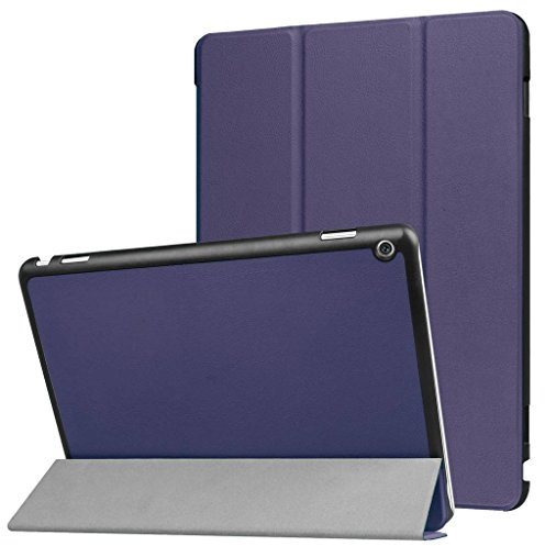 mediapad m3 Lite 10.0 custodia, Saturcase PU custodia pieghevole con supporto tablet protettivo copertura per Huawei MediaPad m3 Lite 10.0 Dark Blue